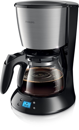 Attēls no Philips Daily Collection Coffee maker HD7459/20 With glass jug With timer Black & metal