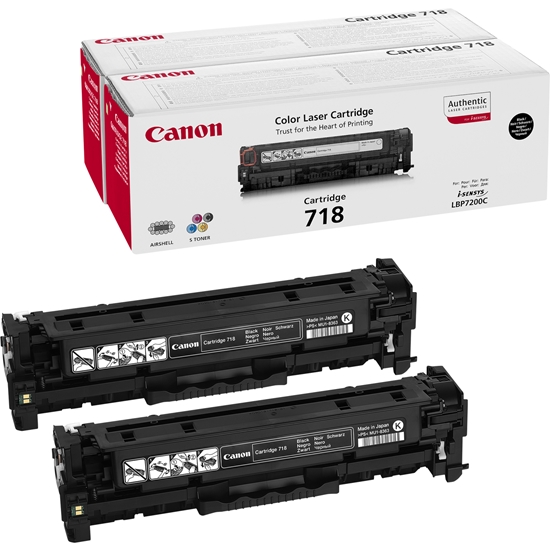 Picture of 1x2 Canon Toner Cartridge 718 BK VP