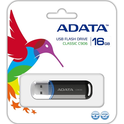 Pilt ADATA 16GB C906 16GB USB 2.0 Type-A Black USB flash drive