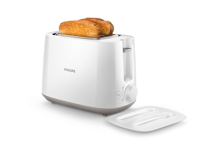 Attēls no Philips Daily Collection Toaster HD2582/00 8 settings Integrated bun warming rack Compact design Dust cover