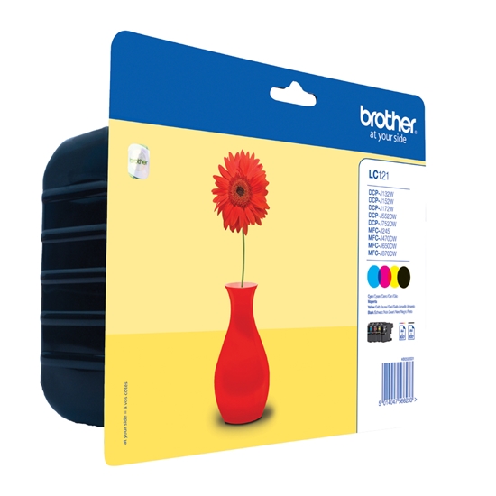 Изображение Brother LC121VALBPDR ink cartridge 4 pc(s) Original Black, Cyan, Magenta, Yellow