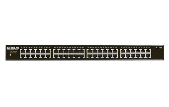 Изображение Netgear GS348 Unmanaged Gigabit Ethernet (10/100/1000) 1U Black