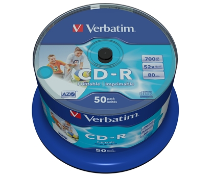 Attēls no 1x50 Verbatim CD-R 80 / 700MB 52x Speed wide printable generic