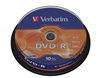 Picture of 1x10 Verbatim DVD-R 4,7GB 16x Speed, matt silver Cakebox