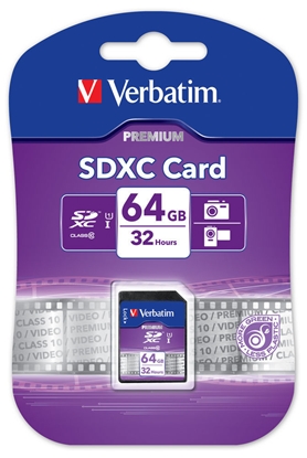 Attēls no Verbatim SDXC Card 64GB Class 10