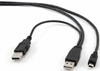 Изображение Kabelis Gembird Dual USB Male - MiniUSB Male 0.9m Black