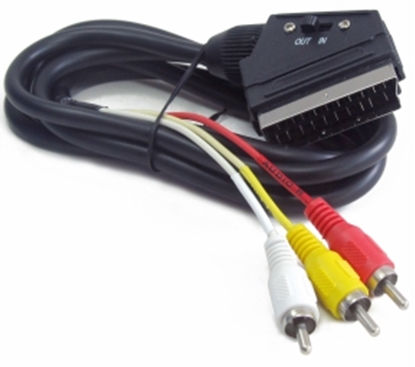 Изображение Kabelis Gembird Scart IN/OUT-RCA 1.8m