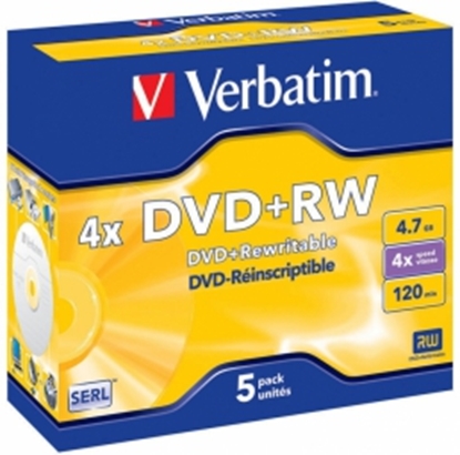 Изображение Matricas DVD+RW SERL Verbatim 4.7GB 4x 5 Pack Jewel
