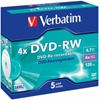 Изображение Matricas DVD-RW SERL Verbatim 4.7GB 4x 5 Pack Jewel