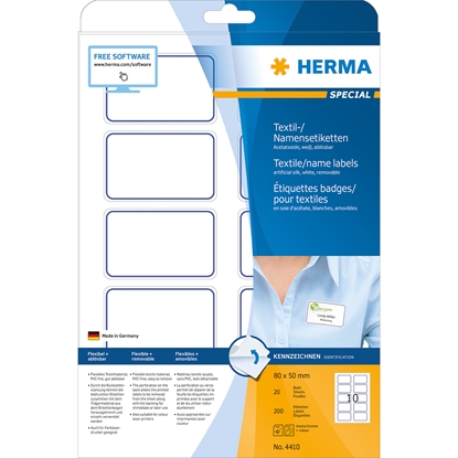 Picture of HERMA 4410 self-adhesive label Blue,White Rounded rectangle Removable 200 pc(s)