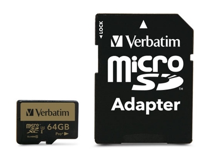 Attēls no Verbatim Pro+ 64 GB MicroSDHC MLC Class 10