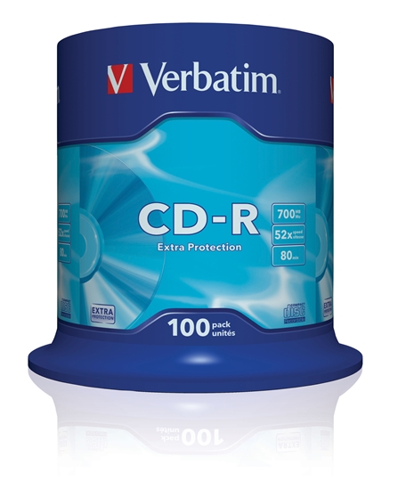 Picture of 1x100 Verbatim Data Life CD-R 80 700MB, 52x Speed, Cake Box