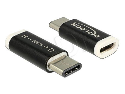 Attēls no Delock Adapter USB 2.0 Micro-B female (host) - USB Type-C™ 2.0 male (device) black