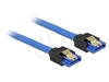 Picture of Delock Cable SATA 6 Gb/s receptacle straight > SATA receptacle straight 20 cm blue with gold clips