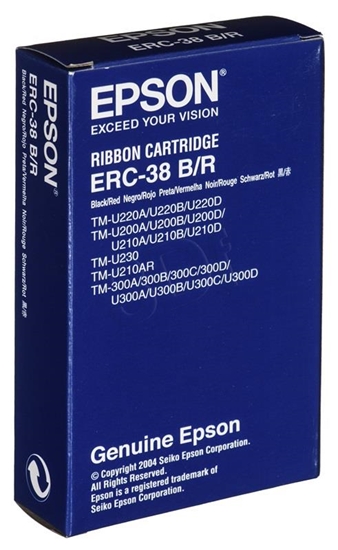 Picture of Epson ERC38BR Ribbon Cartridge for TM-300/U300/U210D/U220/U230, black/red