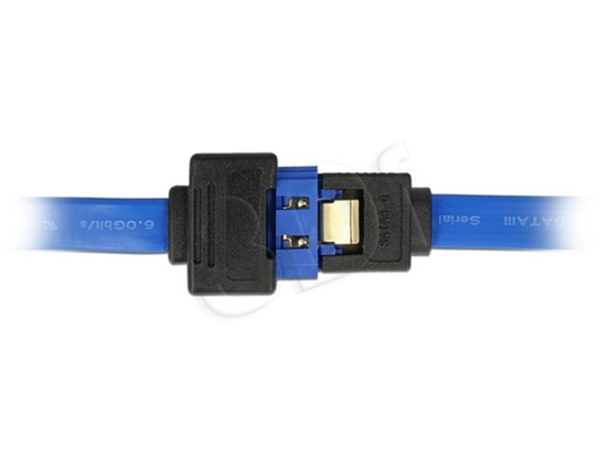 Picture of Delock Extension cable SATA 6 Gb/s receptacle straight > SATA plug straight 50 cm blue latchtype
