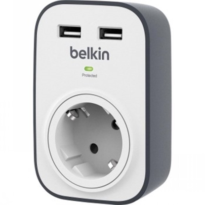 Attēls no Belkin SurgeCube with 2 x 2.4A Shared USB Charging     BSV103vf