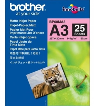 Изображение Brother BP60MA3 Inkjet Paper printing paper A3 (297x420 mm) Matte 25 sheets White