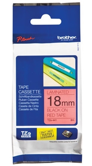 Picture of Brother labelling tape TZE-441 red/black  18 mm