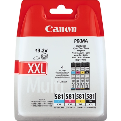 Attēls no Canon CLI-581XXL BK/C/M/Y High Yield Ink Cartridge Multi Pack
