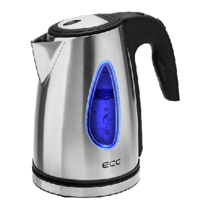 Изображение ECG RK 1740 Electric kettle, 1.7 L, 2000 W, Blue light, Stainless steel design