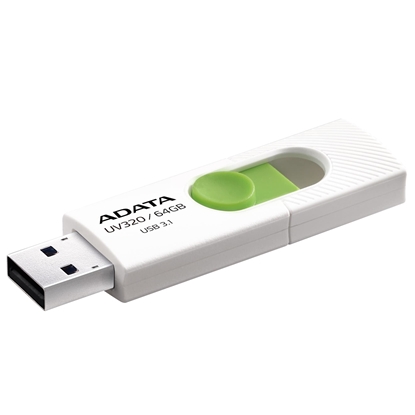 Attēls no ADATA UV320 64GB USB 3.1 (3.1 Gen 2) Type-A Green, White USB flash drive