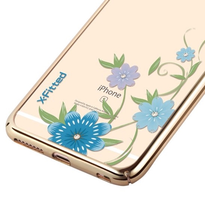 Изображение X-Fitted Plastic Case With Swarovski Crystals for Apple iPhone 6 / 6S Gold / Orchid
