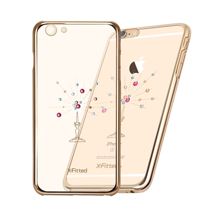 Attēls no X-Fitted Plastic Case With Swarovski Crystals for Apple iPhone 6 / 6S Gold / Starry Sky