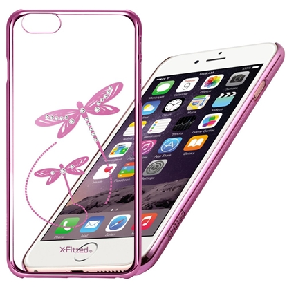 Изображение X-Fitted Plastic Case With Swarovski Crystals for Apple iPhone 6 / 6S Pink / Dragonfly