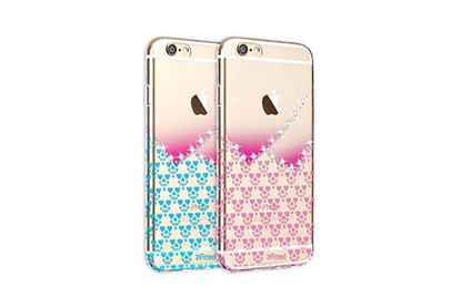 Attēls no X-Fitted Plastic Case With Swarovski Crystals for Apple iPhone 6 / 6S Pink / Hearts