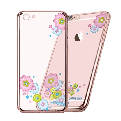 Attēls no X-Fitted Plastic Case With Swarovski Crystals for Apple iPhone 6 / 6S Rose gold / Flourishing Bloom