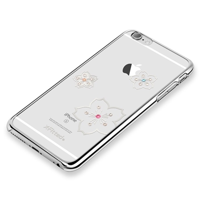 Attēls no X-Fitted Plastic Case With Swarovski Crystals for Apple iPhone 6 / 6S Silver / Blossoming