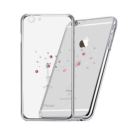 Picture of X-Fitted Plastic Case With Swarovski Crystals for Apple iPhone 6 / 6S Silver / Starry Sky