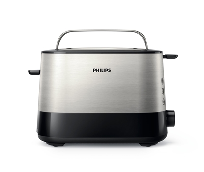 Picture of Philips Viva Collection HD2637/90 toaster 7 2 slice(s) Black, Stainless steel