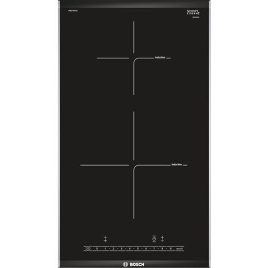 Picture of Bosch PIB375FB1E hob Black, Stainless steel Built-in Zone induction hob 2 zone(s)