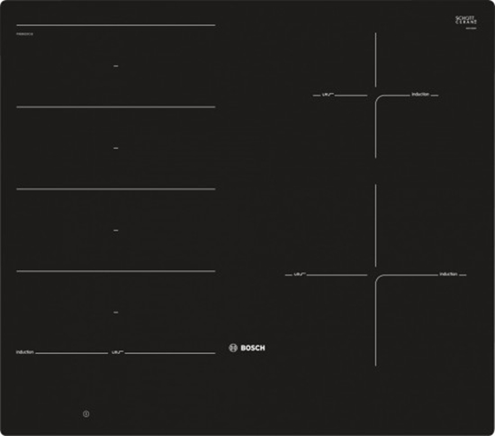 Picture of Bosch Serie 8 PXE601DC1E hob Black Built-in Zone induction hob 4 zone(s)