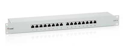 Attēls no Equip 16-Port Cat.6 Shielded Patch Panel, Light Grey