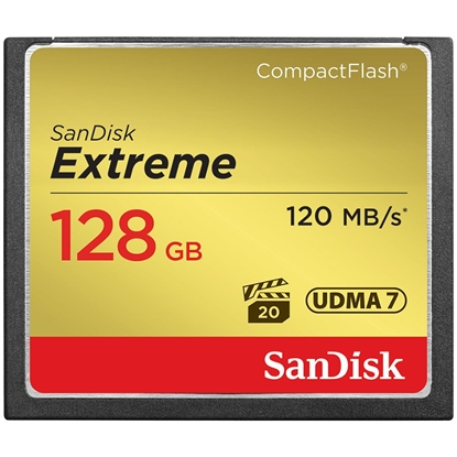 Attēls no SanDisk Extreme CF         128GB 120MB/s UDMA7   SDCFXSB-128G-G46
