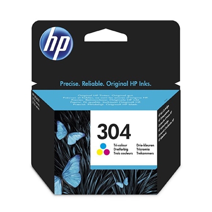 Attēls no HP 304 Tri-color Ink Cartridge, 100 pages, for HP DeskJet 2620,2630,2632,2633,3720,3730,3732,3735