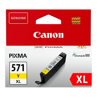 Изображение Tintes Canon CLI-571XLY (0334C001), dzeltens kārtridžs tintes printeriem