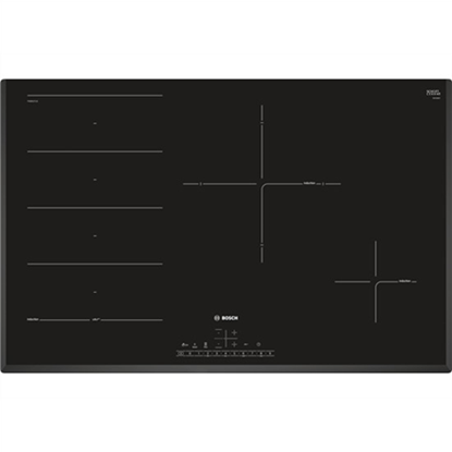 Picture of Bosch Hob PXE851FC1E  Induction, Number of burners/cooking zones 4, Touch, Timer, Black, Display