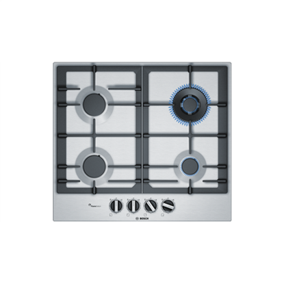 Attēls no Bosch Serie 6 PCH6A5B90 hob Black, Stainless steel Built-in Gas 4 zone(s)