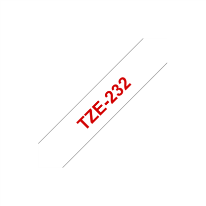 Attēls no Brother labelling tape TZE-232 white/red 12 mm