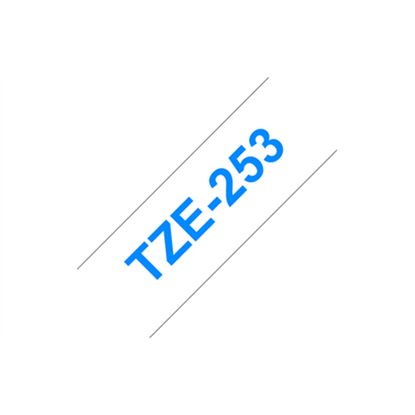 Attēls no Brother labelling tape TZE-253 white/blue 24 mm