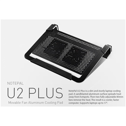 Pilt Cooler Master NotePal U2 Plus notebook cooling pad 43.2 cm (17") Black