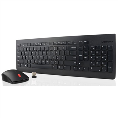 Изображение Lenovo 4X30M39500 Essential Keyboard and Mouse Combo, Wireless, Keyboard layout English/Lithuanian, Wireless connection Yes, Mouse included, Black, EN/ LT, Numeric keypad