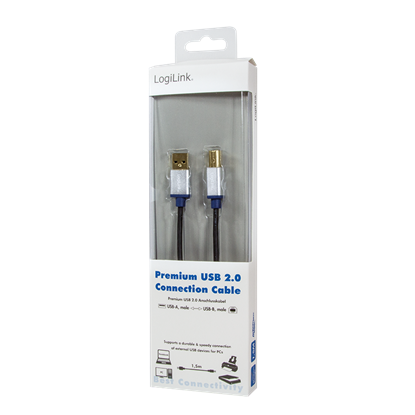 Attēls no Kabel USB LogiLink USB-A - USB-B 2 m Czarny (BUAB220)