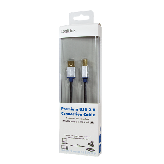 Picture of Kabel USB LogiLink USB-A - USB-B 2 m Czarny (BUAB220)