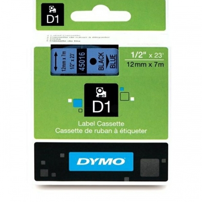 Изображение Dymo D1 12mm Black/Blue labels 45016