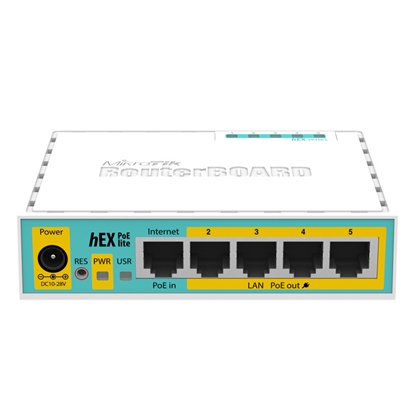 Picture of NET ROUTER 10/100M 5PORT HEX/POE LITE RB750UPR2 MIKROTIK